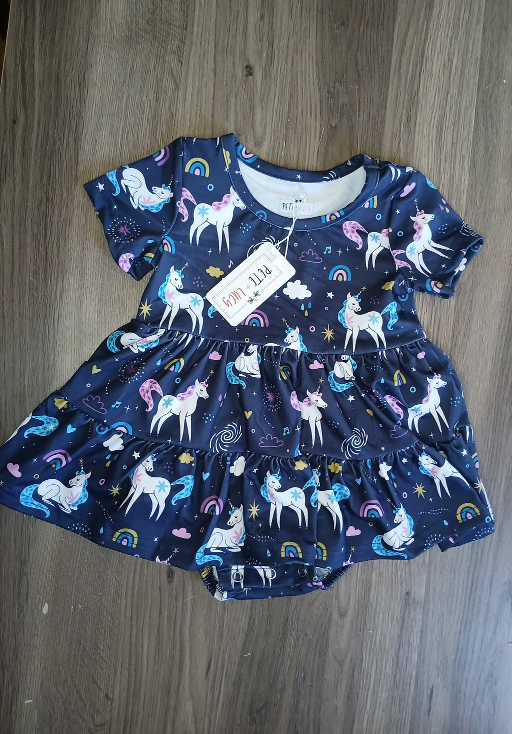 Midnight magic girl's romper by Caren and Reign Apparel