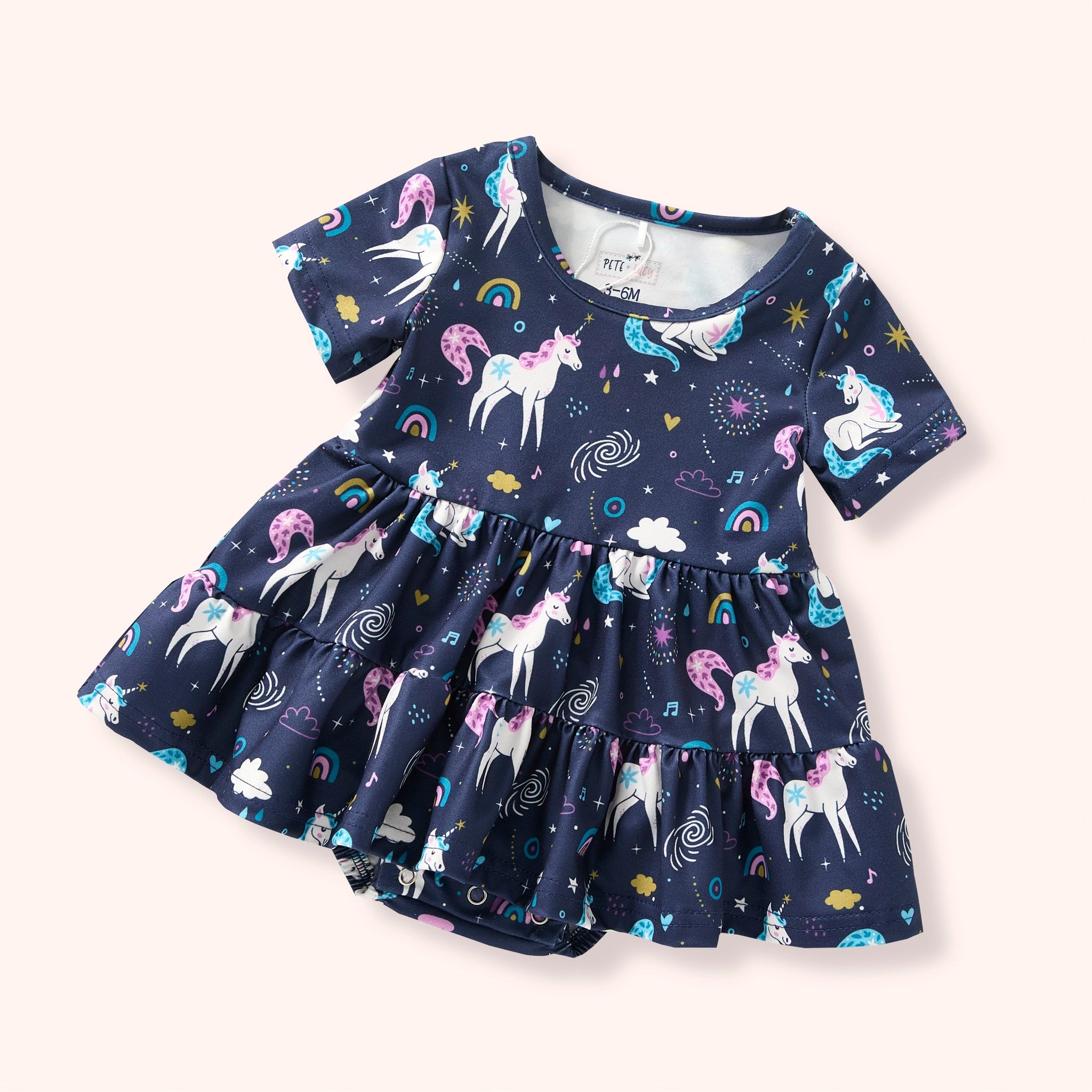 Midnight magic girl's romper by Caren and Reign Apparel