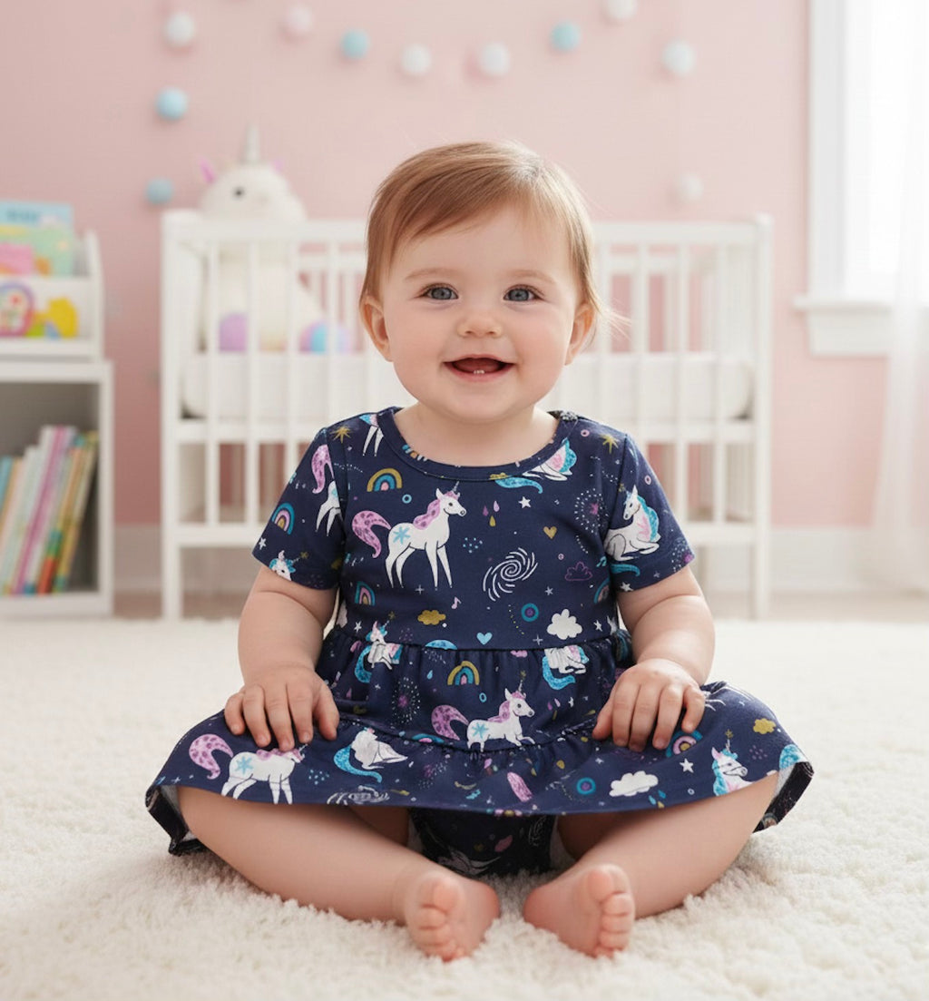 Midnight magic girl's romper by Caren and Reign Apparel