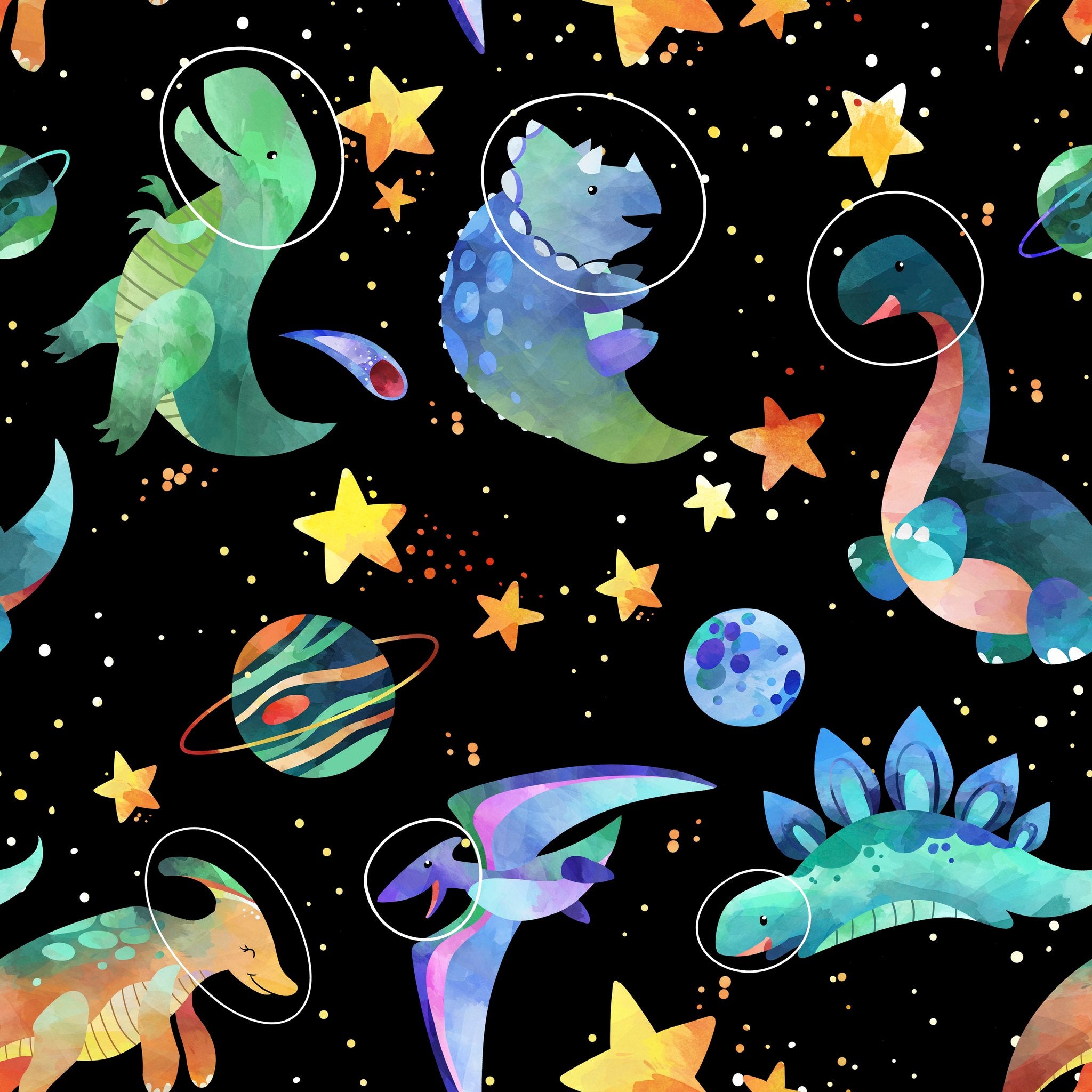 Space Dinos girl dress by Caren and Reign Apparel